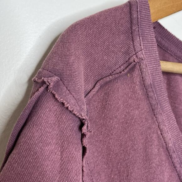 Kimchi Blue Distressed Ruffled Peplum Top Pink Womens M Boho Festival Grunge - Picture 2 of 7